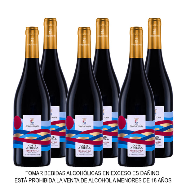 Nero d´Avola DOC Coste a Preola 2023 | 750ml x 6und | Sicilia, Italia | Vino Tinto | Orgánico