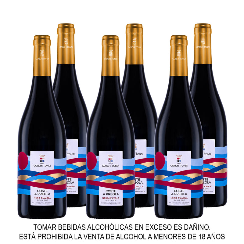Nero d´Avola DOC Coste a Preola 2023 | 750ml x 6und | Sicilia, Italia | Vino Tinto | Orgánico
